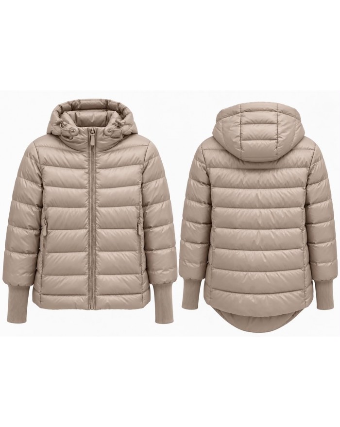 Women Puffer Jacket - Silver Mink