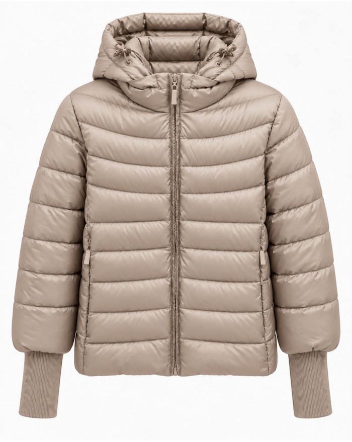 Women Puffer Jacket - Silver Mink