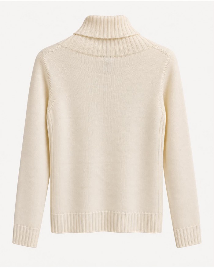 Sweather With Turtleneck Braid - Ecru