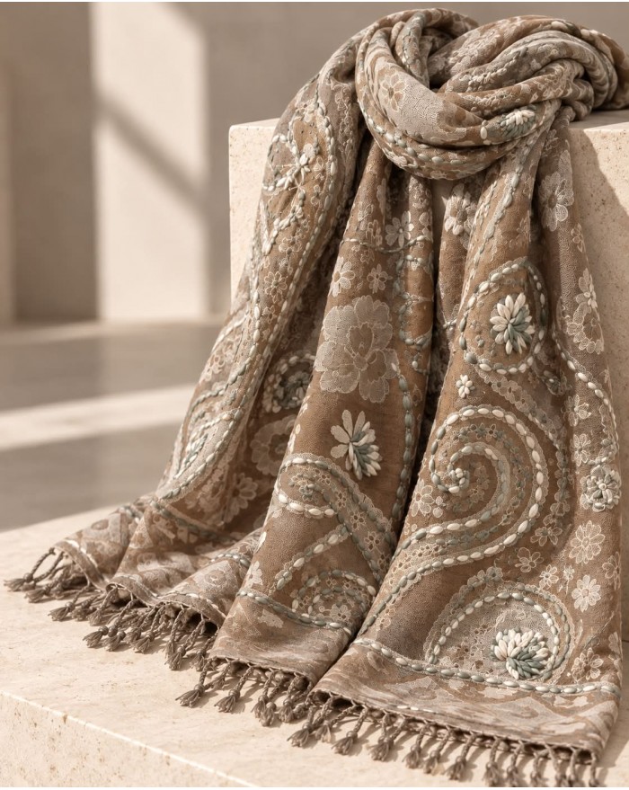 Scarf Wool Hand Work - B
