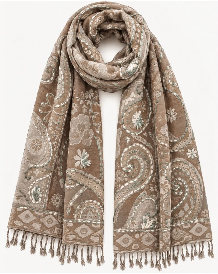 Scarf Wool Hand Work - B