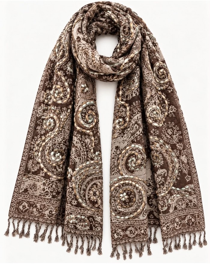 Scarf Wool Hand Work - E